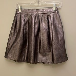 Silver Pleather Mini Skirt